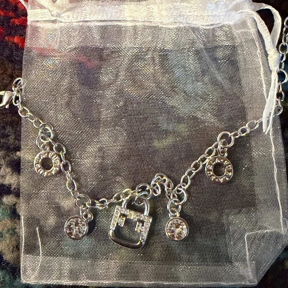 Furla Silver Charm Bracelet with Swarovski Crystals